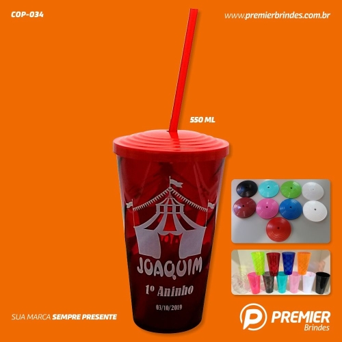 Copo Twister 550 ml c/ Tampa e Canudo-COP-034