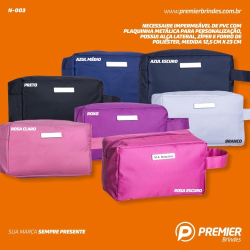 Nécessaire PVC Impermeável com Plaquinha-N-003
