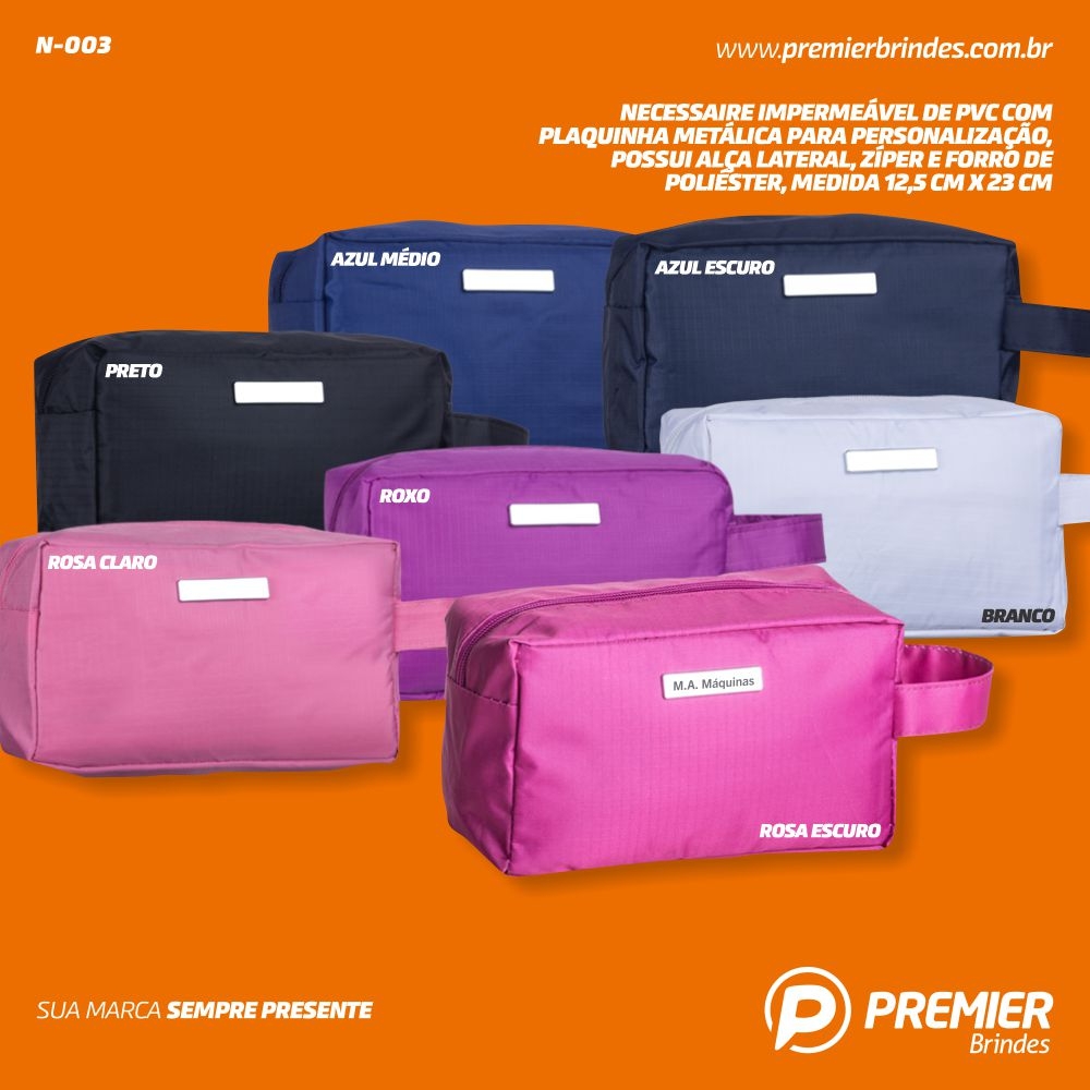 Nécessaire PVC Impermeável com Plaquinha